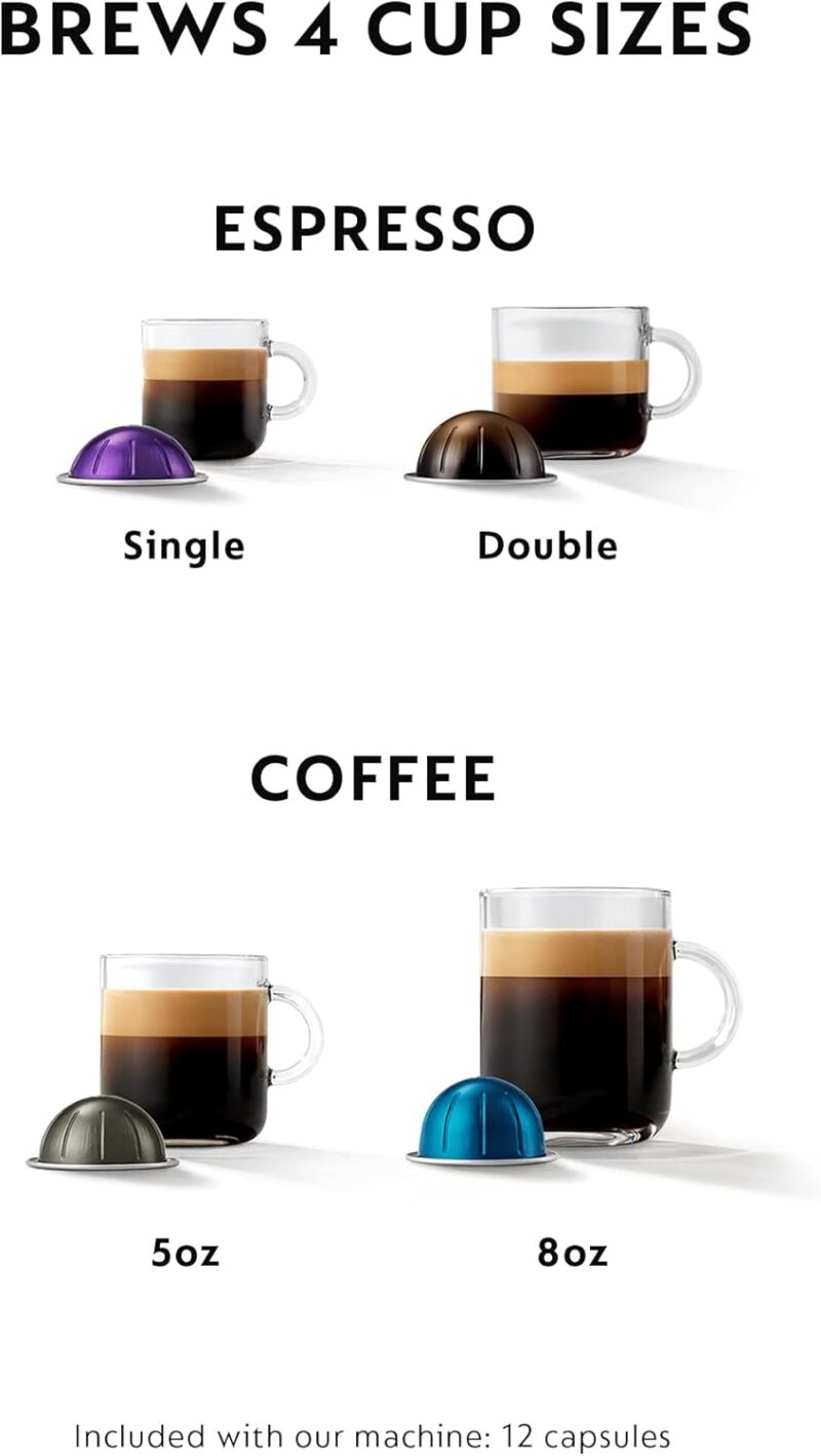 Nespresso VertuoPlus Coffee & Espresso Maker by De'Longhi – Grey | 4 Brew Sizes, 1.18L Removable Tank, Centrifusion Technology - Image 14