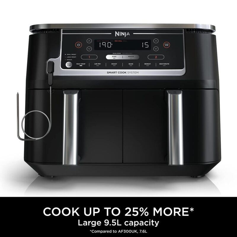 Ninja AF300UK Dual Zone Air Fryer - 7.6L, 2 Drawers, 6-in-1 Cooking, Energy Efficient, Oil-Free, Non-Stick, Dishwasher Safe, Black/Silver - Image 47