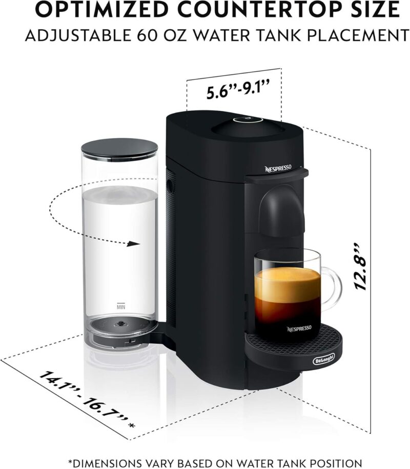 Nespresso VertuoPlus Coffee & Espresso Maker by De'Longhi – Grey | 4 Brew Sizes, 1.18L Removable Tank, Centrifusion Technology - Image 10