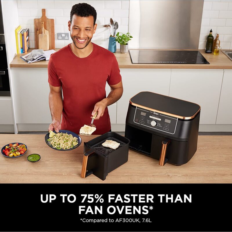 Ninja AF300UK Dual Zone Air Fryer - 7.6L, 2 Drawers, 6-in-1 Cooking, Energy Efficient, Oil-Free, Non-Stick, Dishwasher Safe, Black/Silver - Image 21