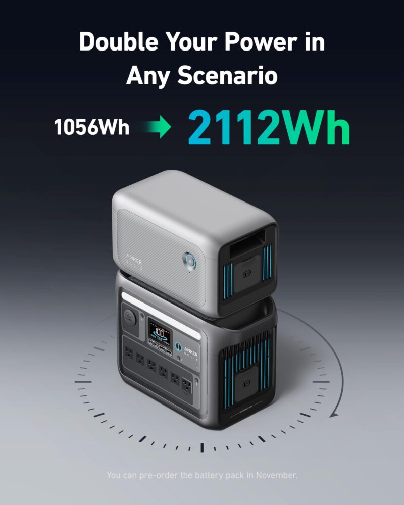 Anker SOLIX C1000 1056 Wh Portable Power Station – 1800 W (2400 W Surge) Solar Generator, Full Charge in 58 Min, LiFePO4 Battery for Home Backup & Camping - Image 17