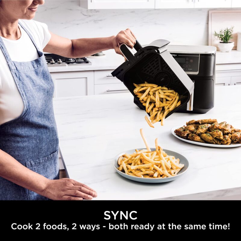 Ninja AF300UK Dual Zone Air Fryer - 7.6L, 2 Drawers, 6-in-1 Cooking, Energy Efficient, Oil-Free, Non-Stick, Dishwasher Safe, Black/Silver - Image 49