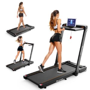 3 in 1 Under Desk Treadmill With Incline - Walking Pad With Removable Desk Workstation, 3.5HP Foldable Compact for Home Small Office - Wristband Remote Control