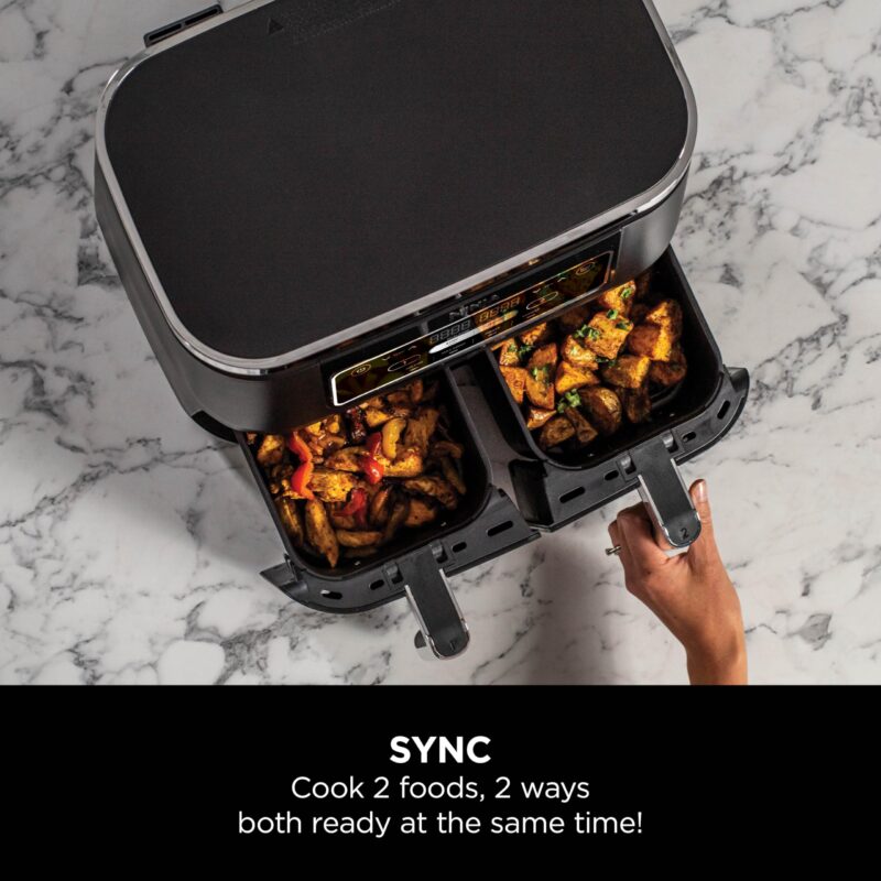 Ninja AF300UK Dual Zone Air Fryer - 7.6L, 2 Drawers, 6-in-1 Cooking, Energy Efficient, Oil-Free, Non-Stick, Dishwasher Safe, Black/Silver - Image 14